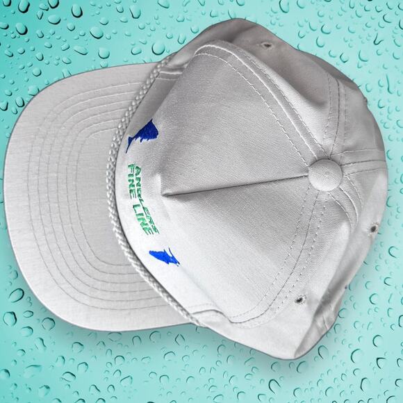 Anglers Fine Line Rope Hat One Size Snapback Fishing White / Embroidered - Picture 5 of 8